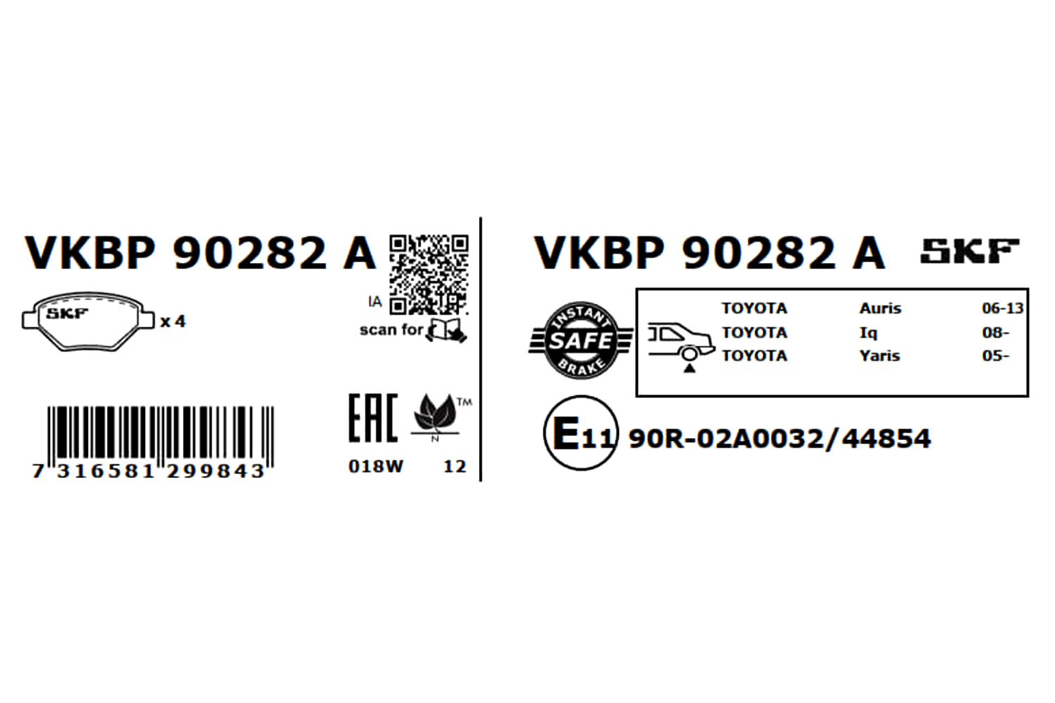 Placute frana SKF VKBP90282A